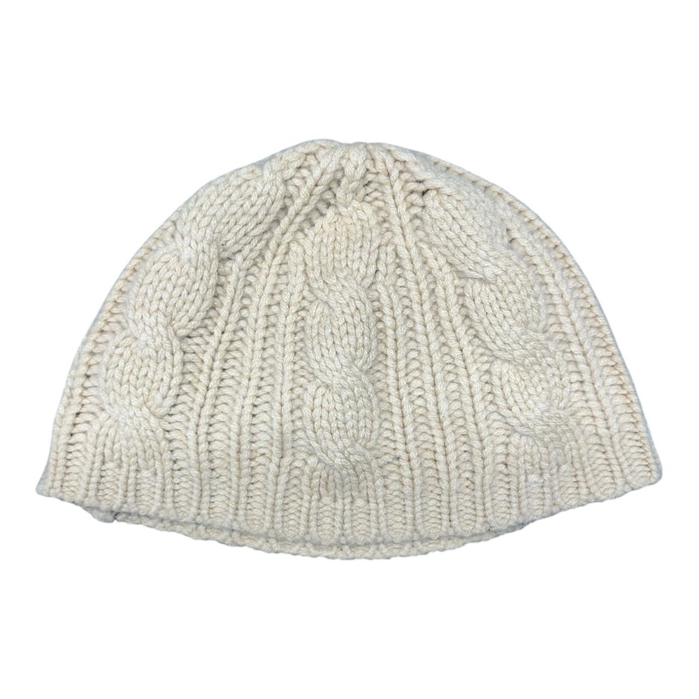 Banana Republic 100% Cashmere Chunky Cable Thick Knit Beanie Hat Size OS